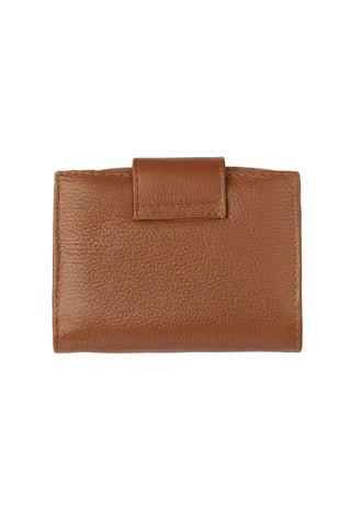 Carteira feminina de couro liso Linna 11x13cm