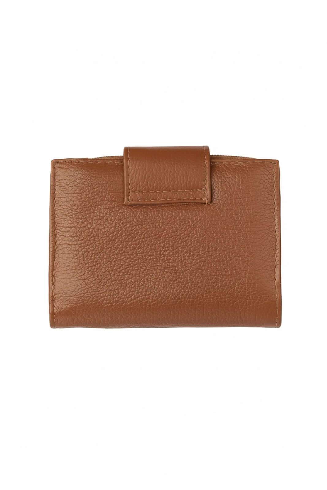 Carteira feminina de couro liso Linna 11x13cm - Enluaze