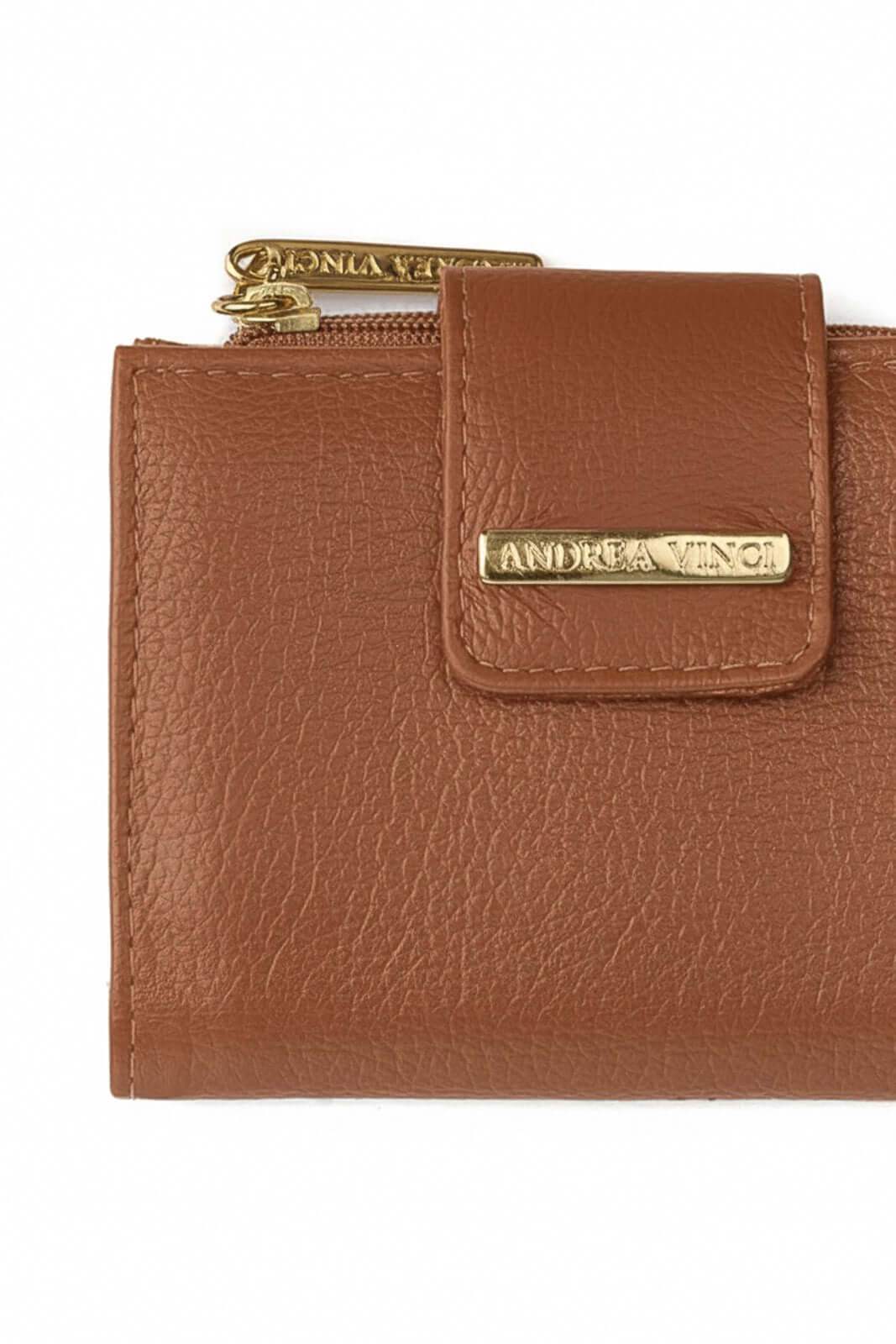 Carteira feminina de couro liso Linna 11x13cm - Enluaze