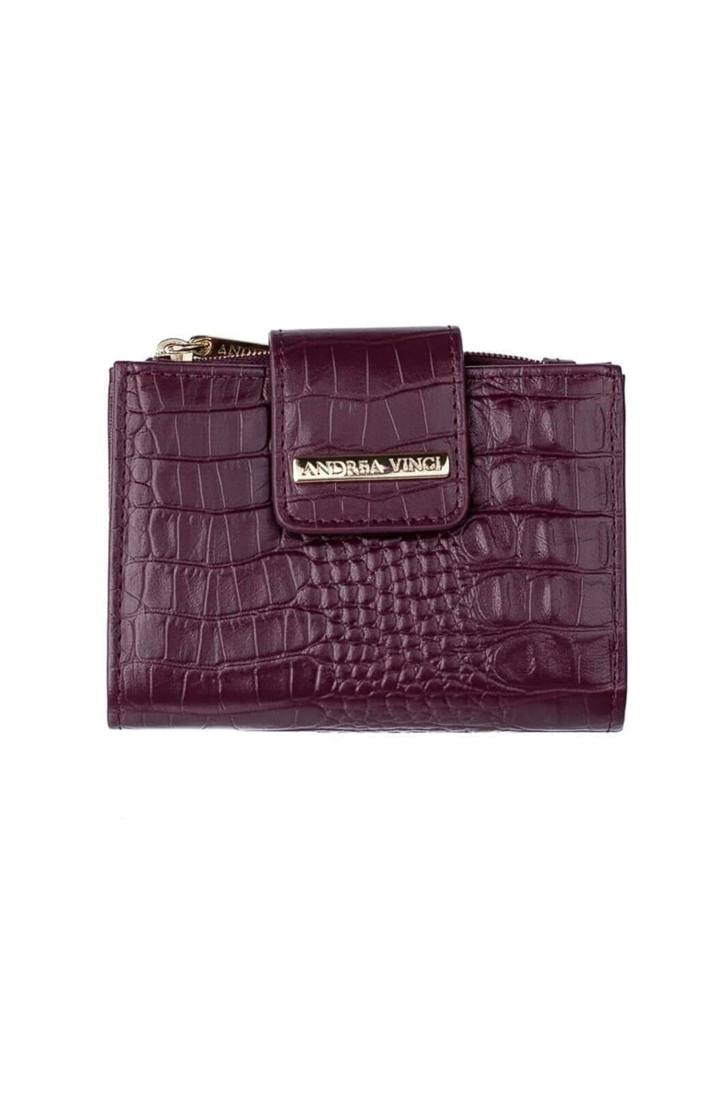 Carteira feminina de couro croco Linna 11x13cm - Enluaze