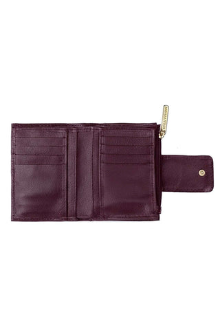 Carteira feminina de couro croco Linna 11x13cm