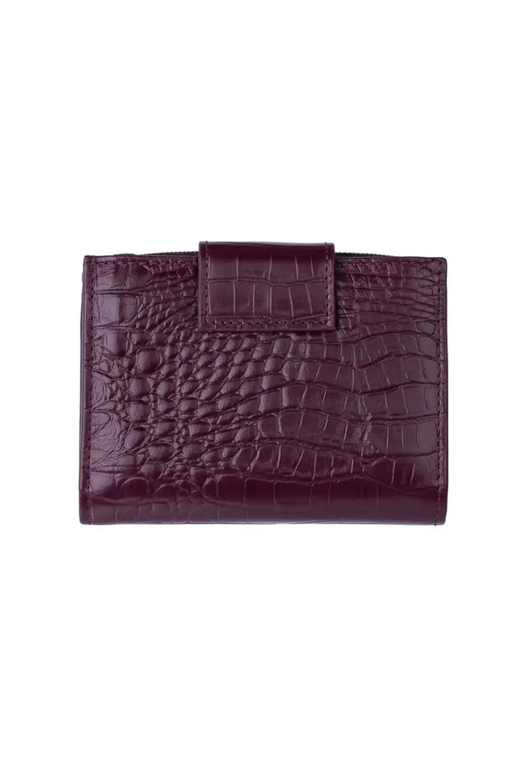 Carteira feminina de couro croco Linna 11x13cm - Enluaze
