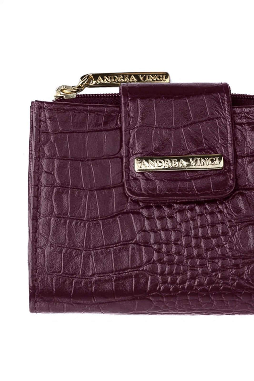 Carteira feminina de couro croco Linna 11x13cm - Enluaze