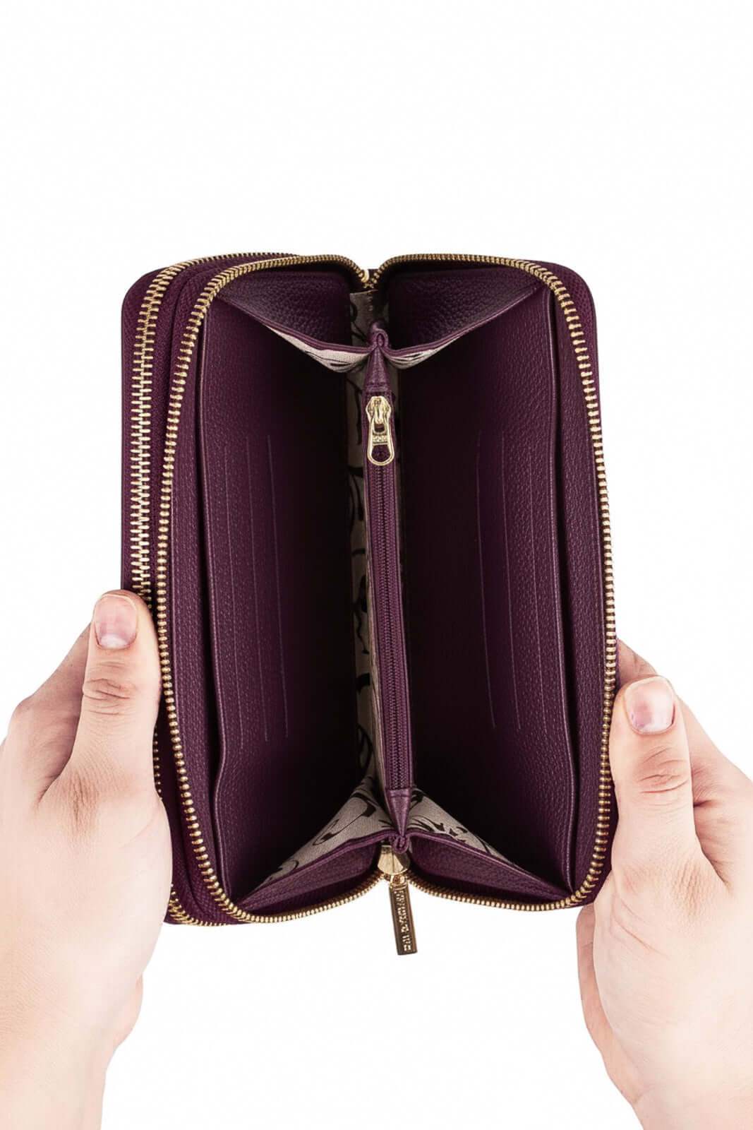 Carteira feminina de couro croco Tinna 10x19cm - Enluaze