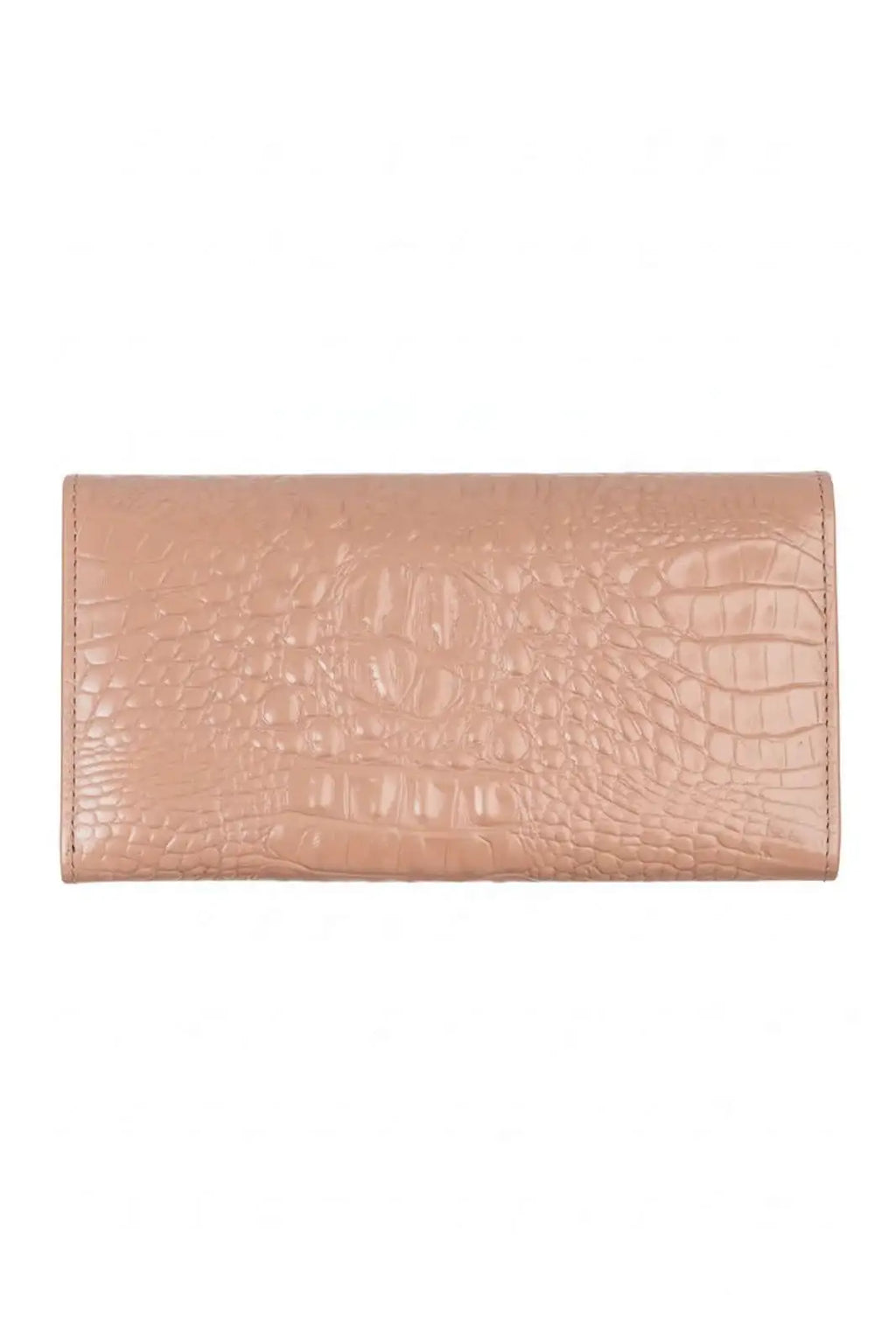 Carteira feminina de couro croco Kate 10,5x19,5cm - Enluaze