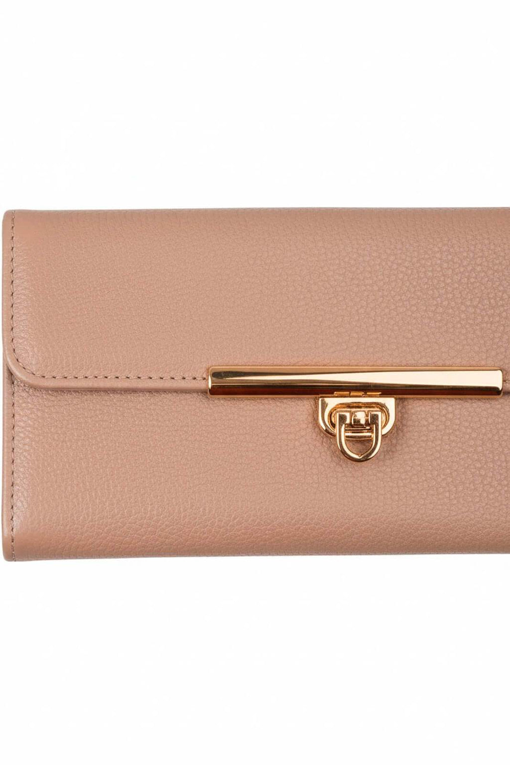 Carteira feminina de couro liso Kate 10,5x19,5cm - Enluaze