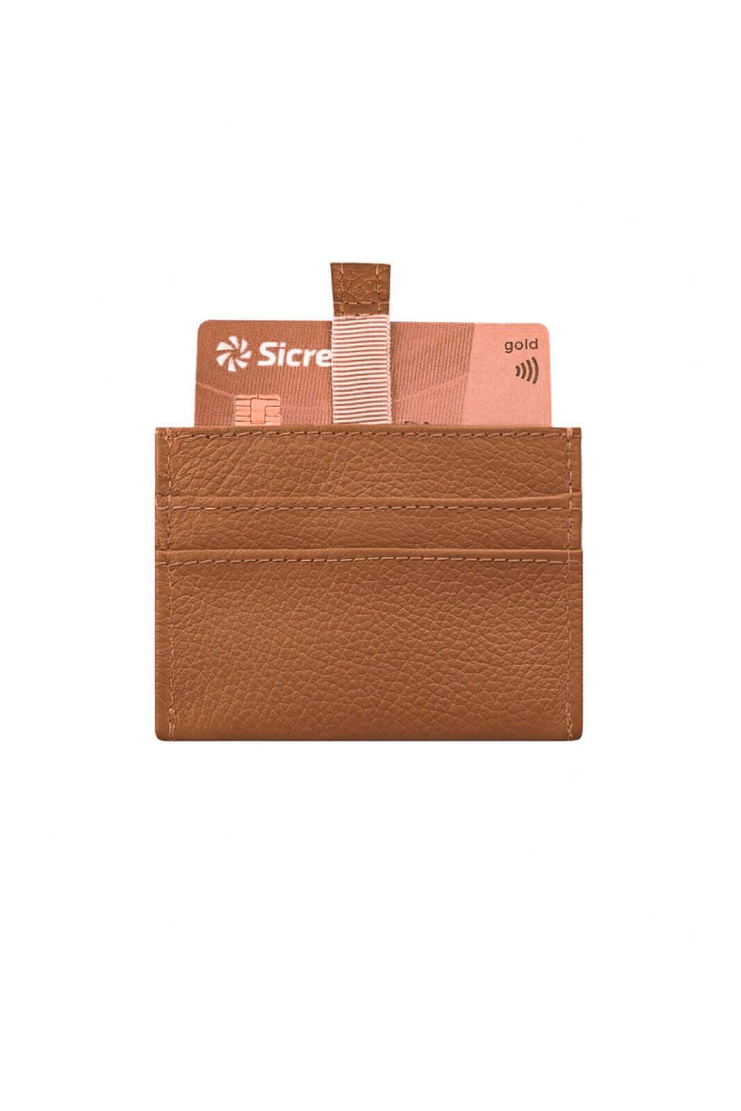 Porta cartões de couro liso Ianna 8x10cm - Enluaze