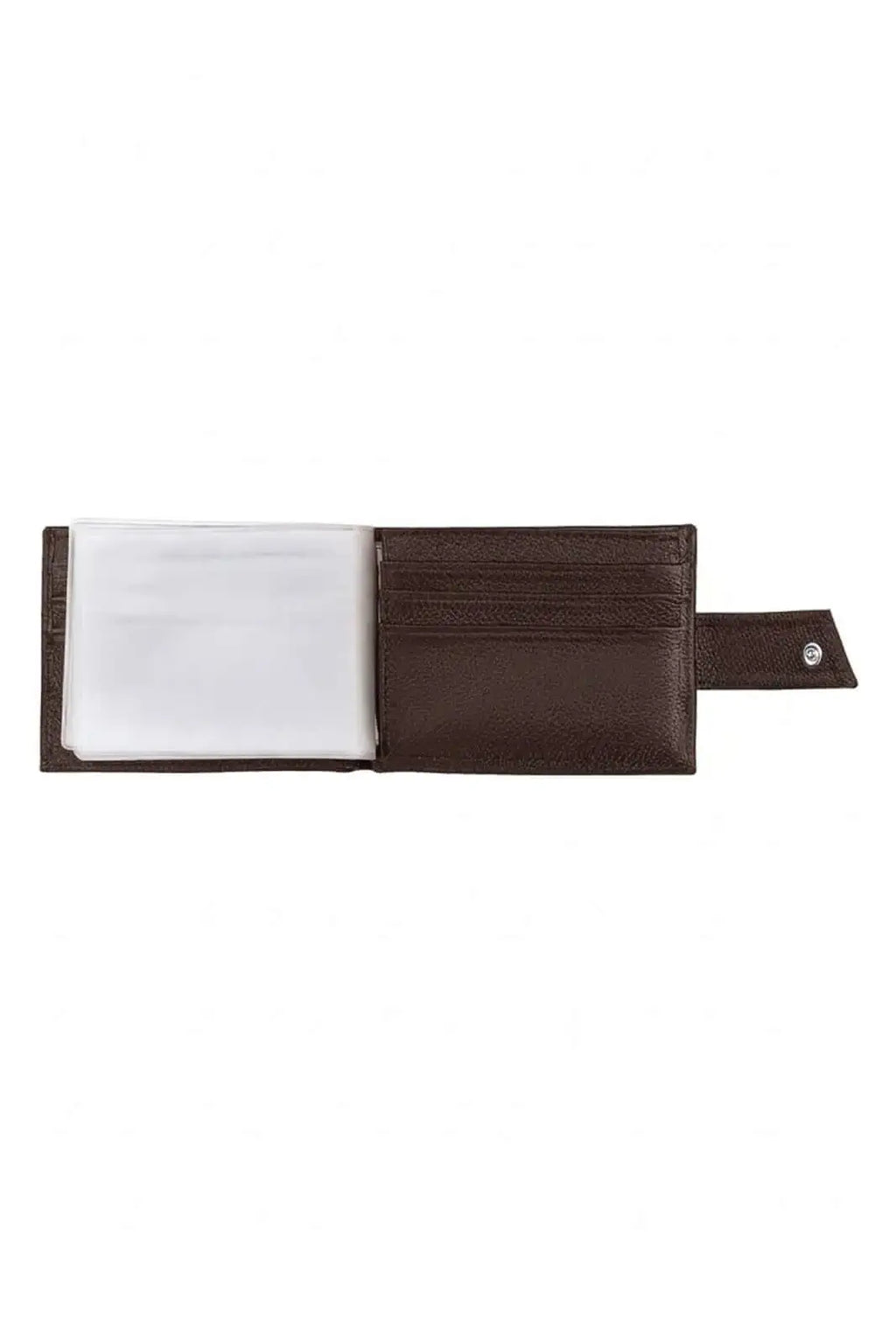 Carteira masculina de couro floater com botão Matt 8,5x11,5cm - Enluaze
