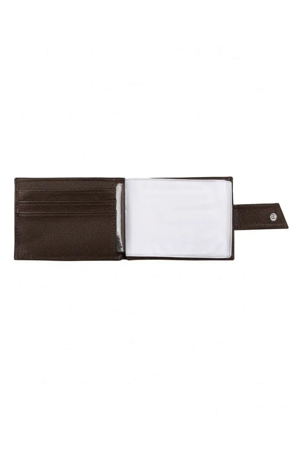 Carteira masculina de couro floater com botão Matt 8,5x11,5cm - Enluaze