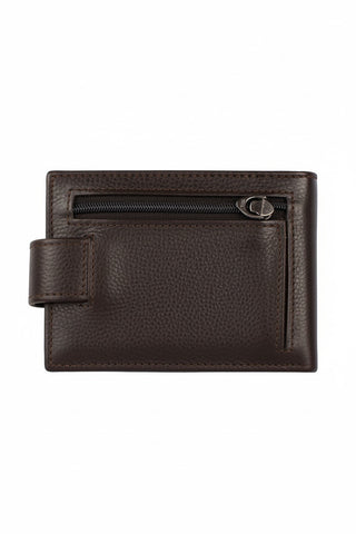 Carteira masculina de couro floater com botão Matt 8,5x11,5cm