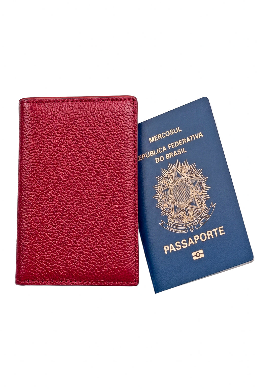Porta passaporte de couro 14x10cm