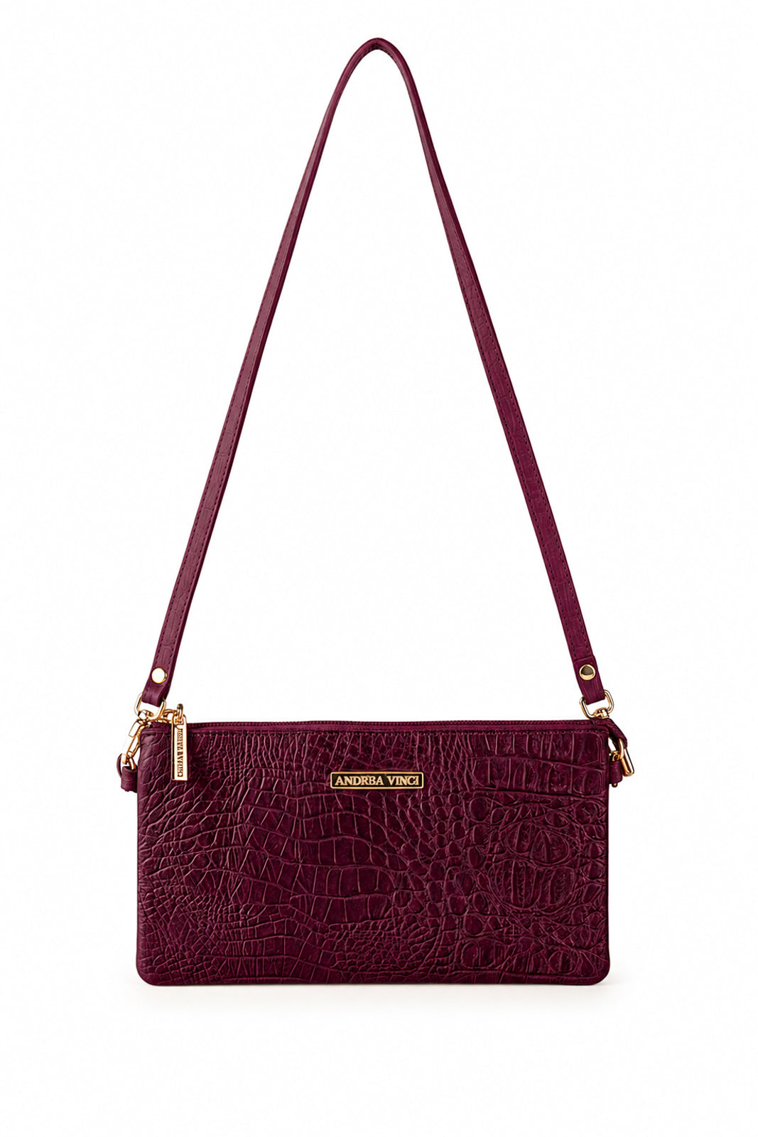 Bolsa transversal pequena de couro croco Tayná
