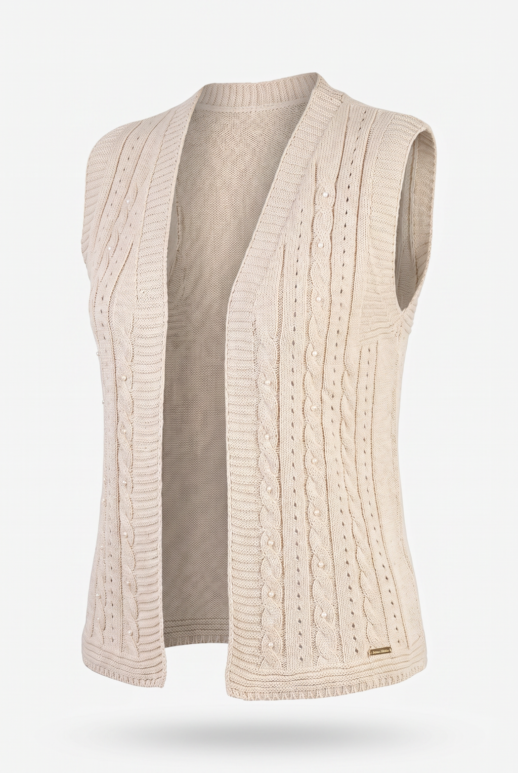 Colete de malha feminino com tranças 60006
