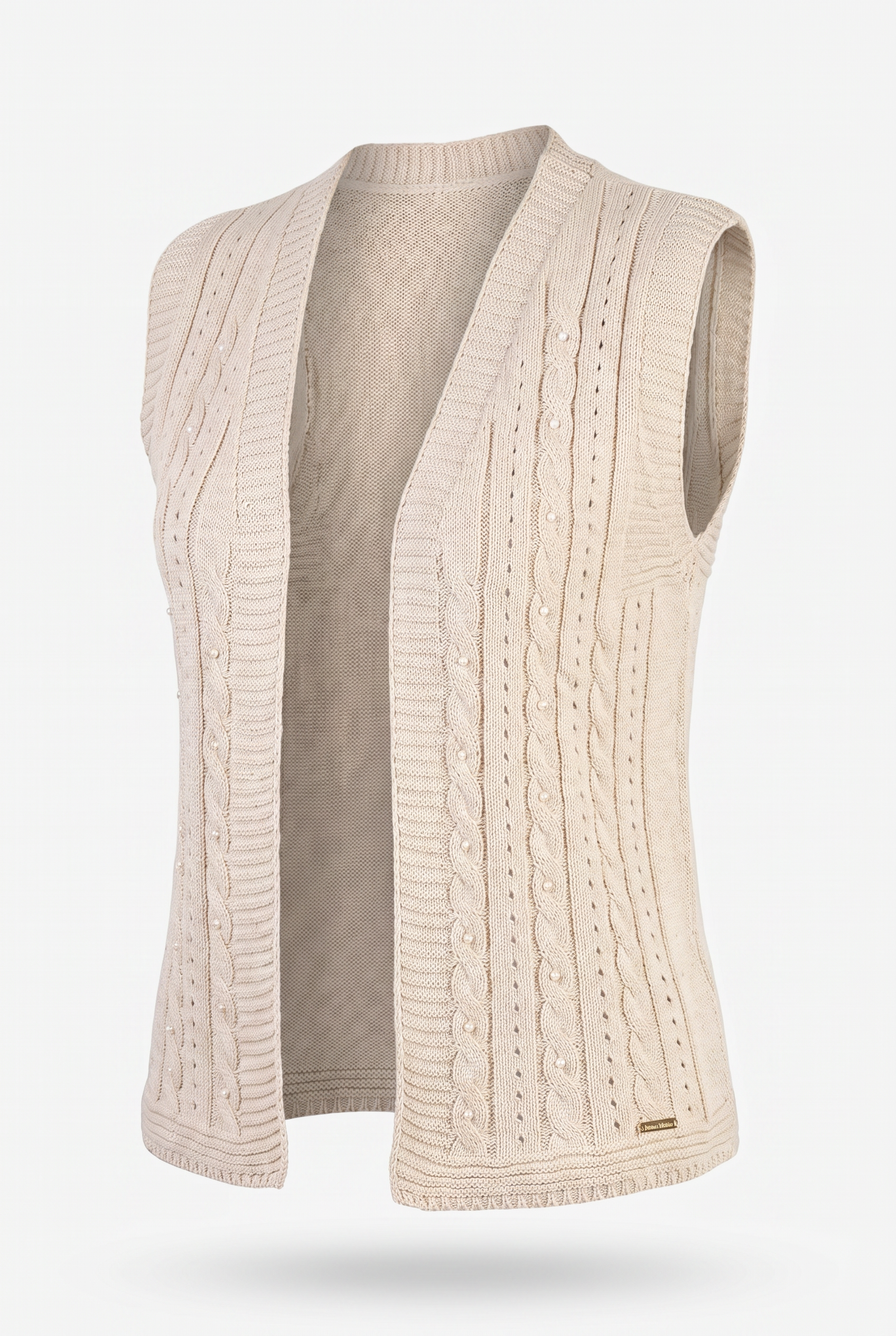 Colete de malha feminino com tranças 60006