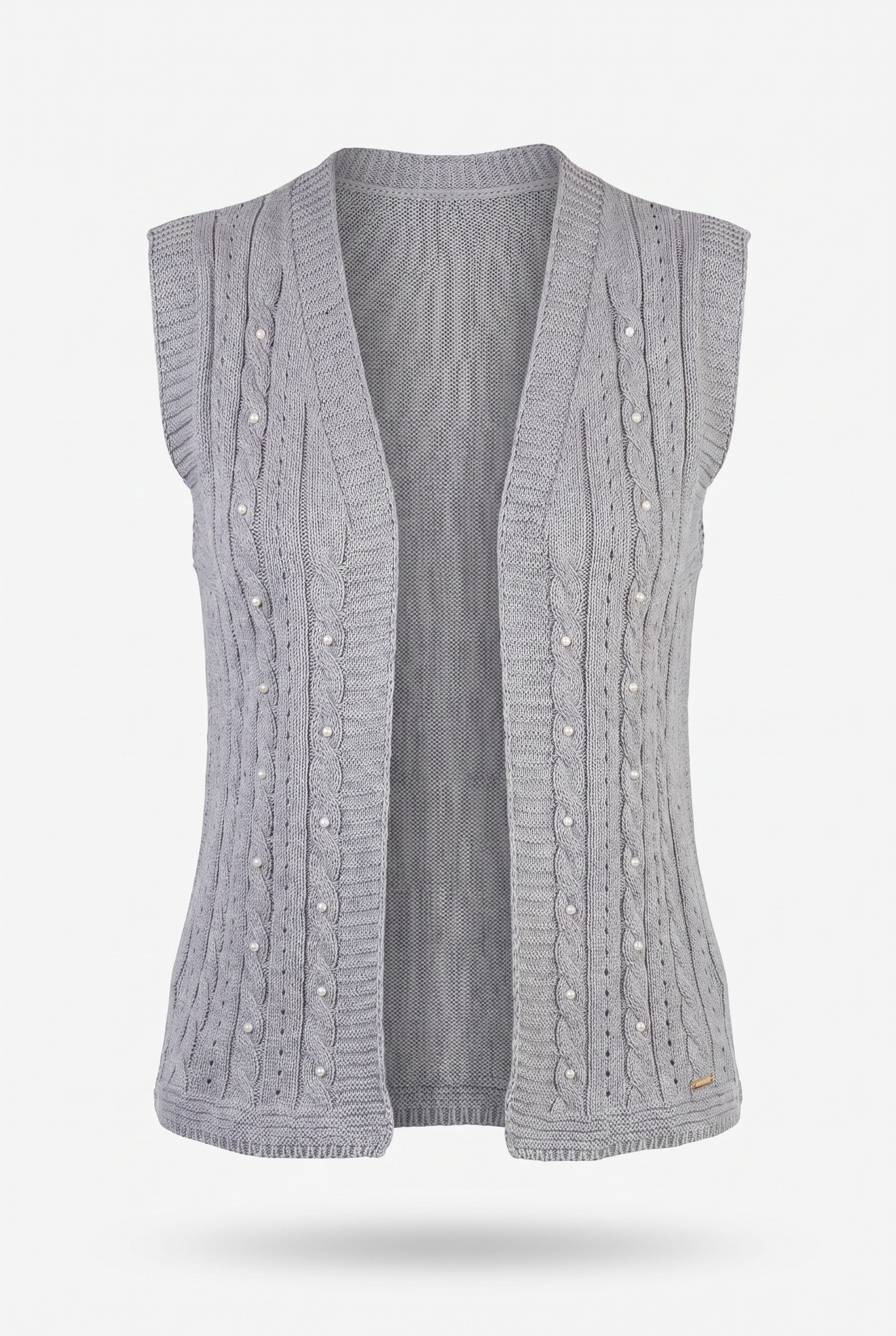 Colete de malha feminino com tranças 60006