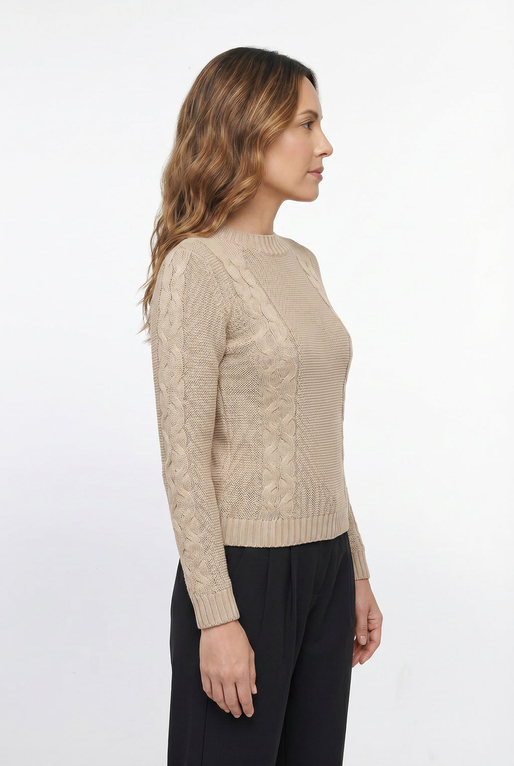Blusão de tricô feminino com tranças 60008