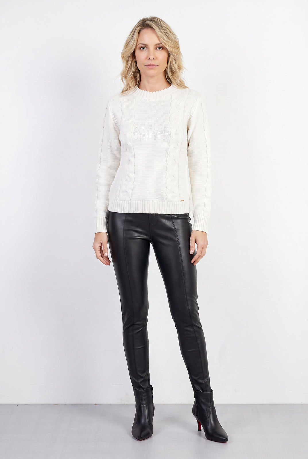 Blusão de tricô feminino com tranças 60008