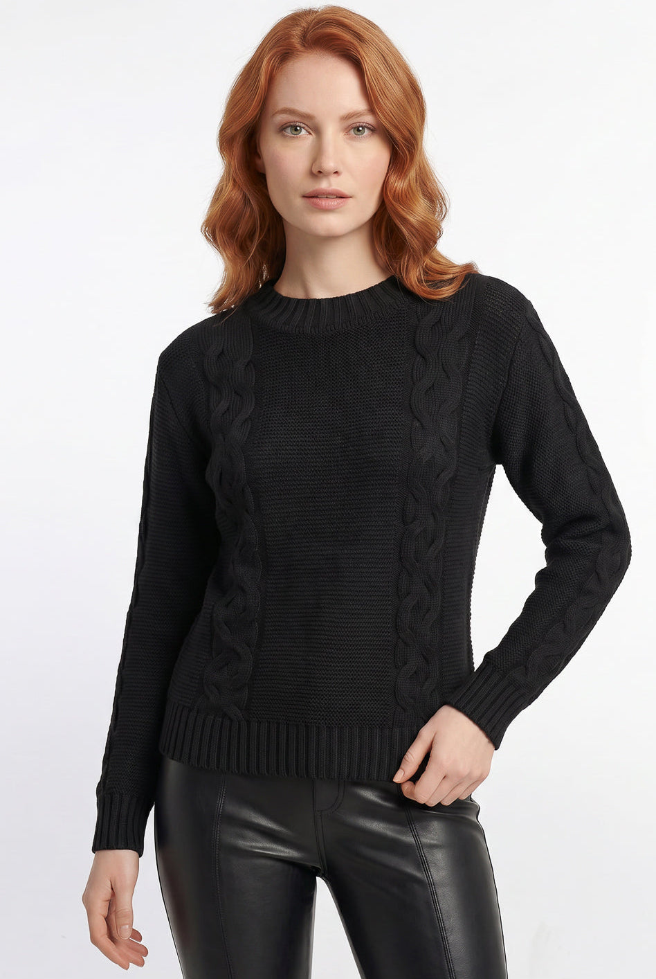 Blusão de tricô feminino com tranças 60008