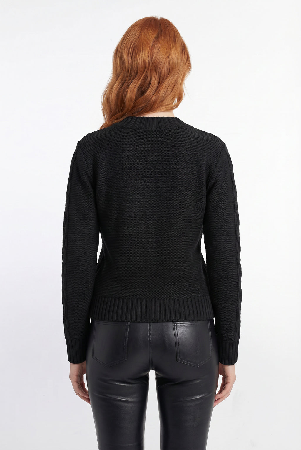 Blusão de tricô feminino com tranças 60008