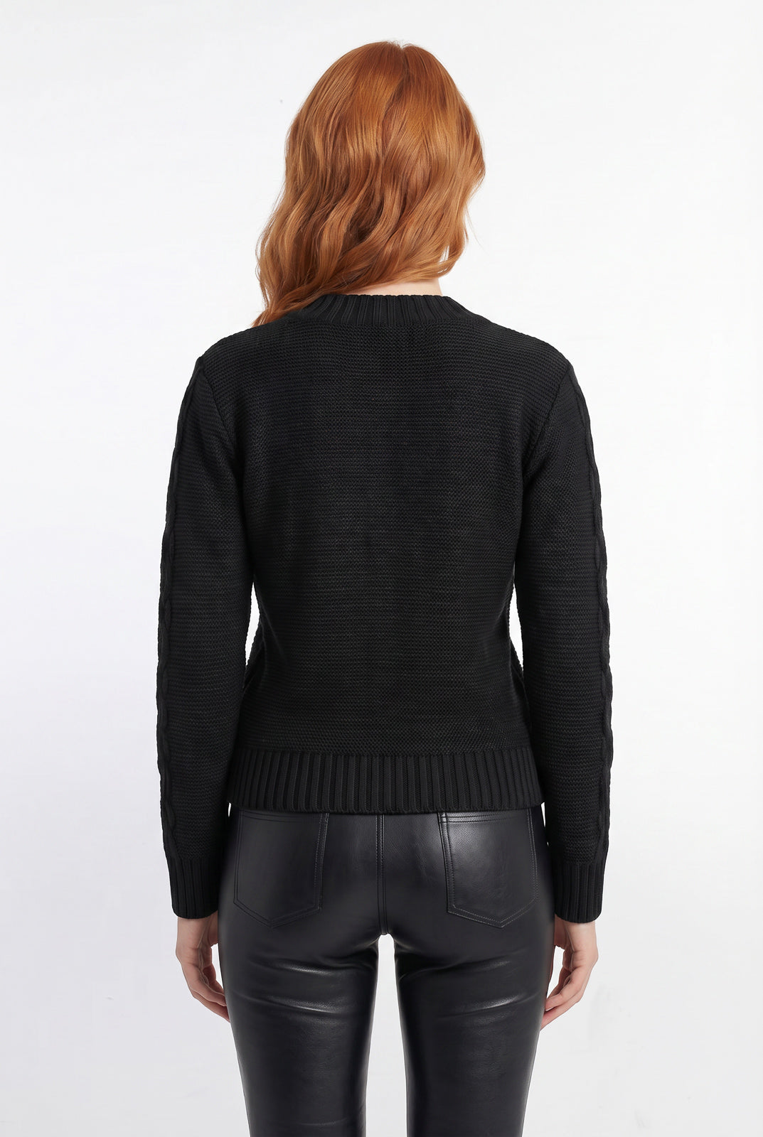 Blusão de tricô feminino com tranças 60008