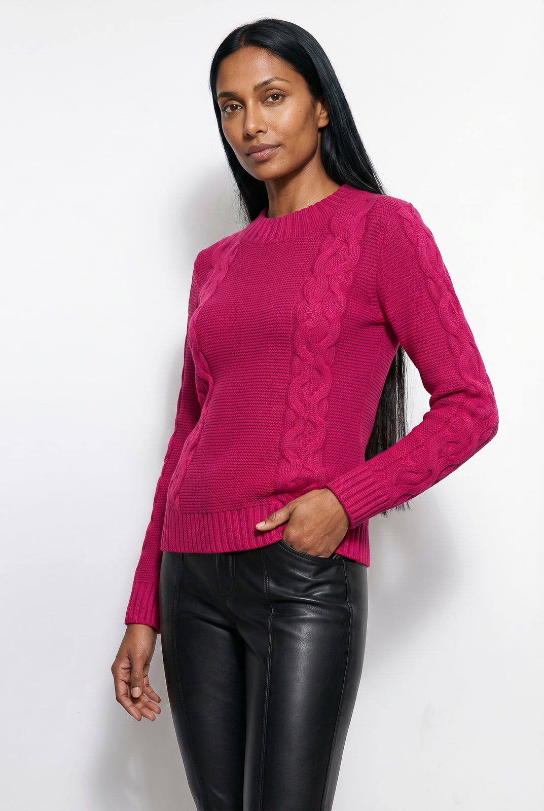 Blusão de tricô feminino com tranças 60008