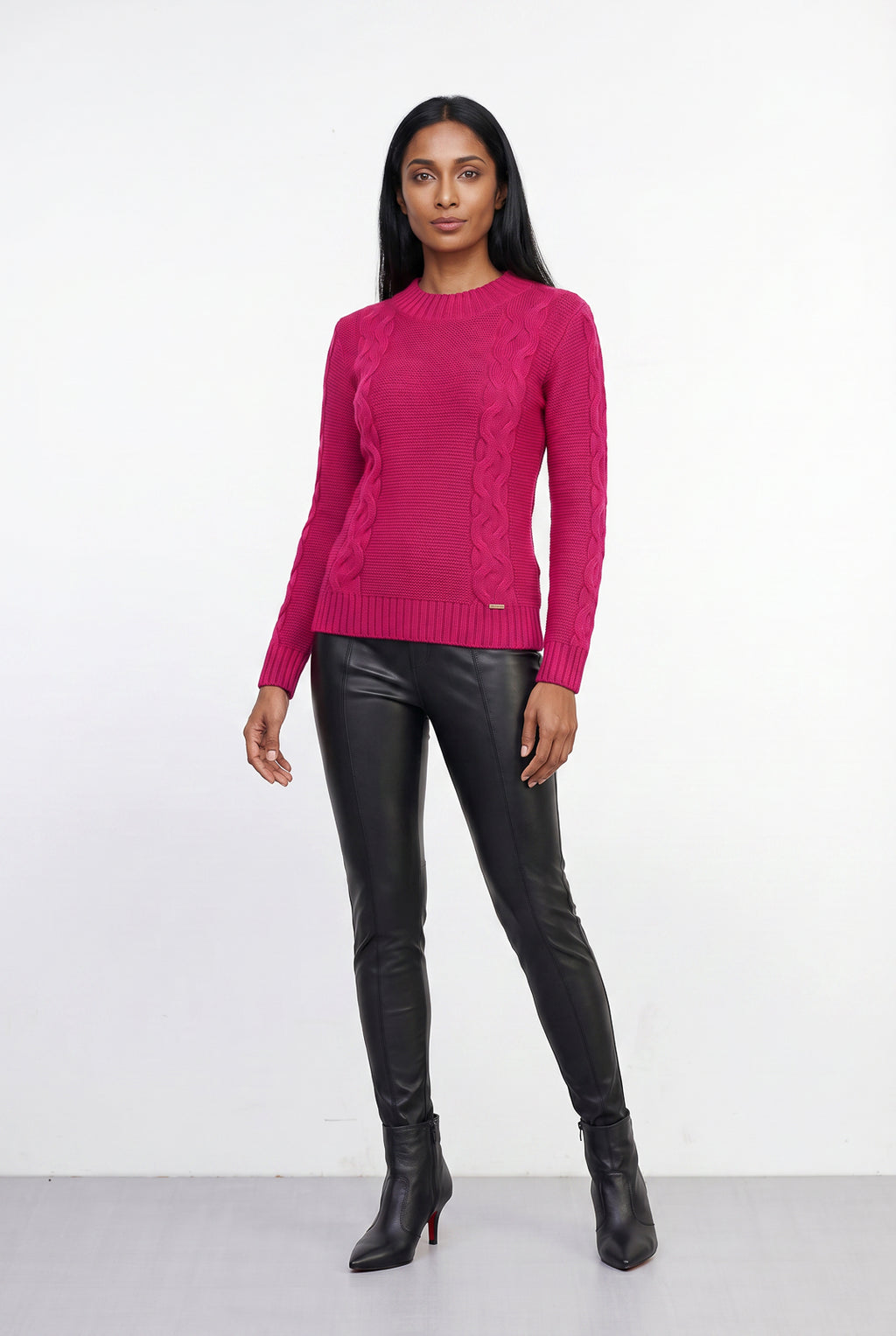 Blusão de tricô feminino com tranças 60008