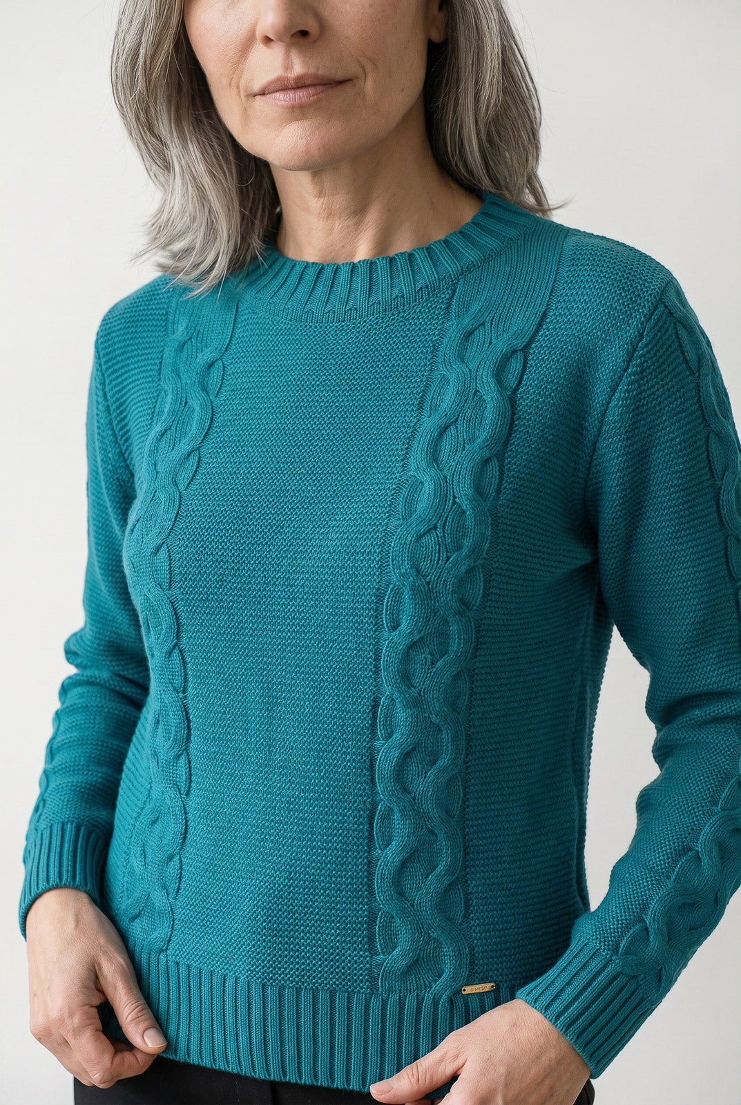 Blusão de tricô feminino com tranças 60008