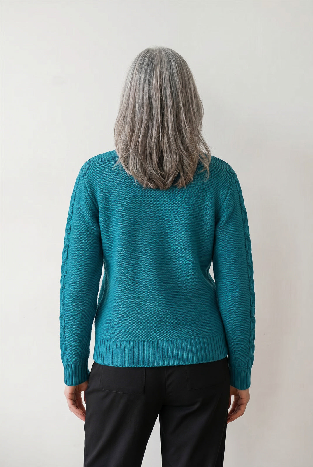 Blusão de tricô feminino com tranças 60008