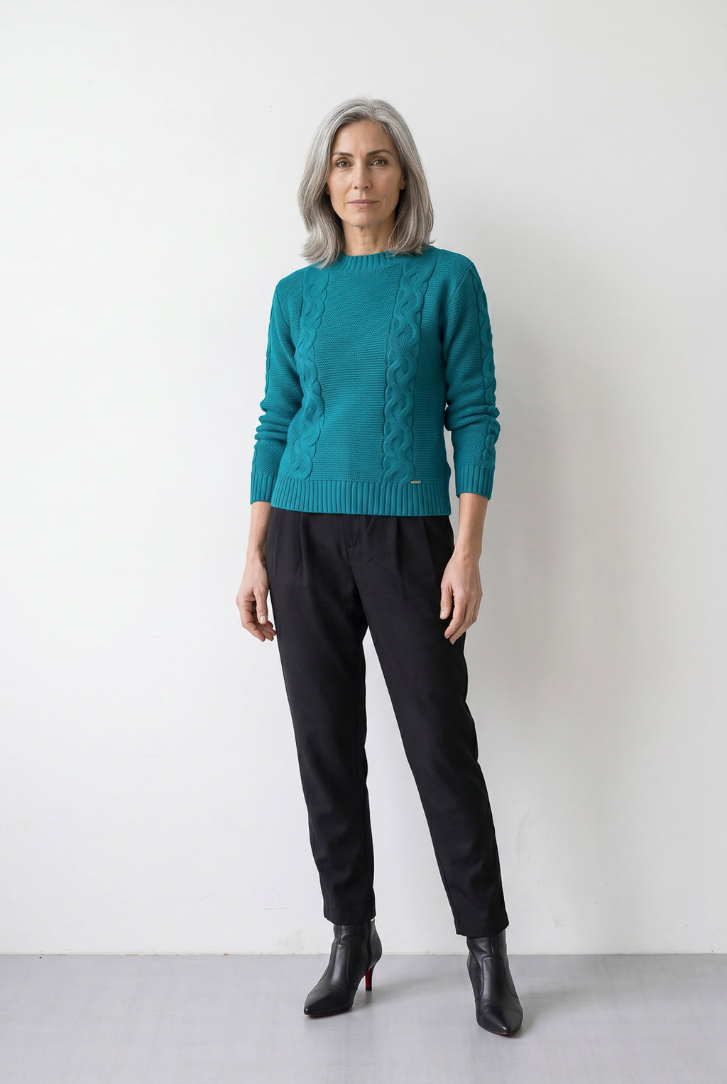 Blusão de tricô feminino com tranças 60008