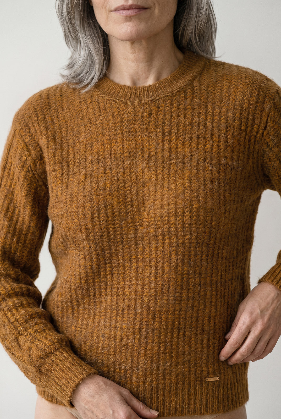 Blusão de tricô feminino gola redonda 60010