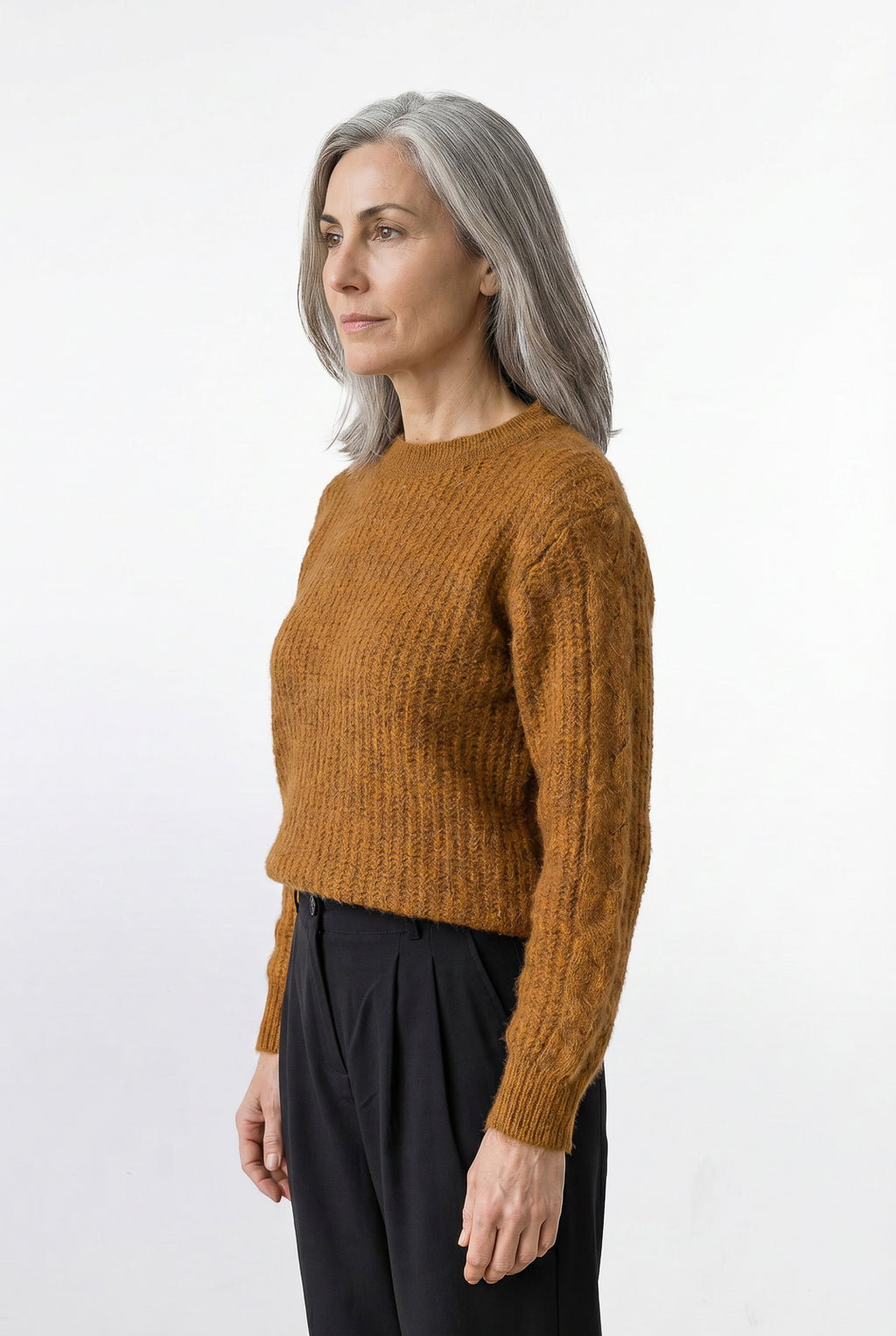Blusão de tricô feminino gola redonda 60010