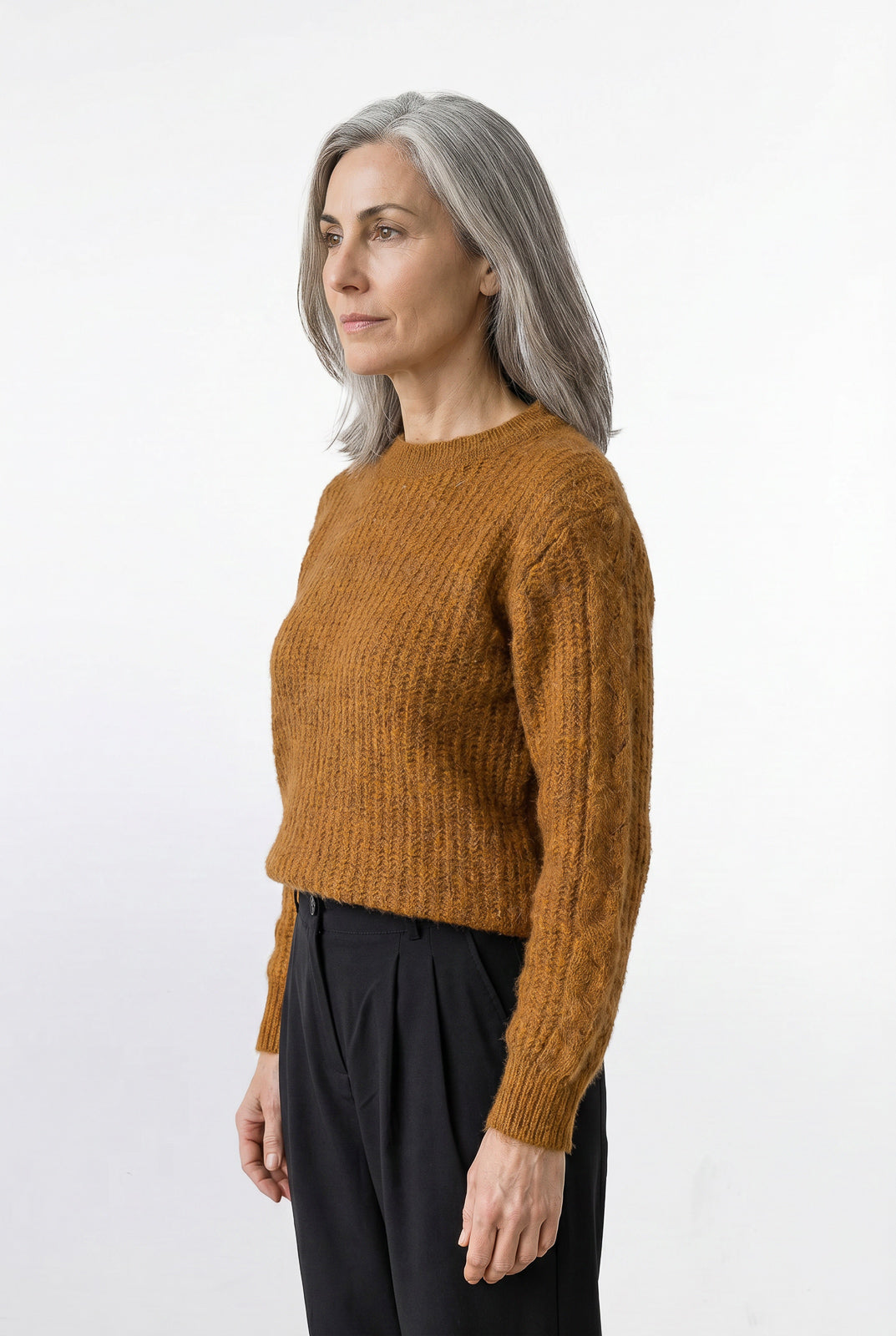 Blusão de tricô feminino gola redonda 60010