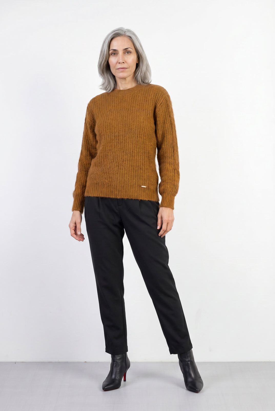 Blusão de tricô feminino gola redonda 60010