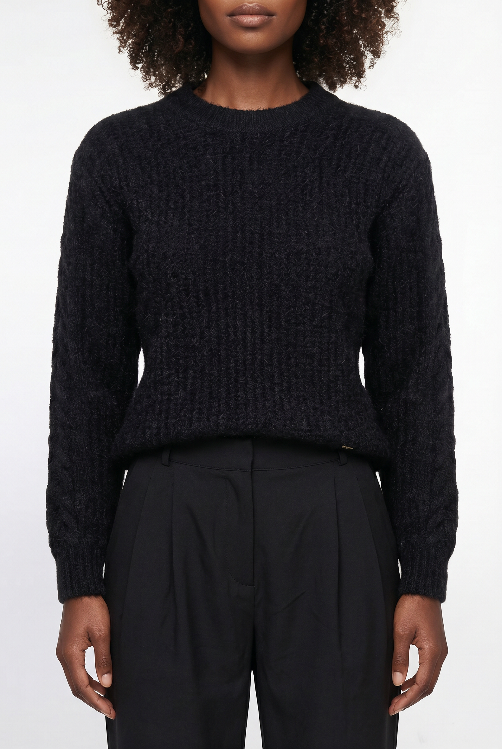 Blusão de tricô feminino gola redonda 60010