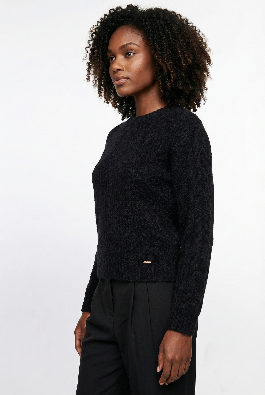 Blusão de tricô feminino gola redonda 60010