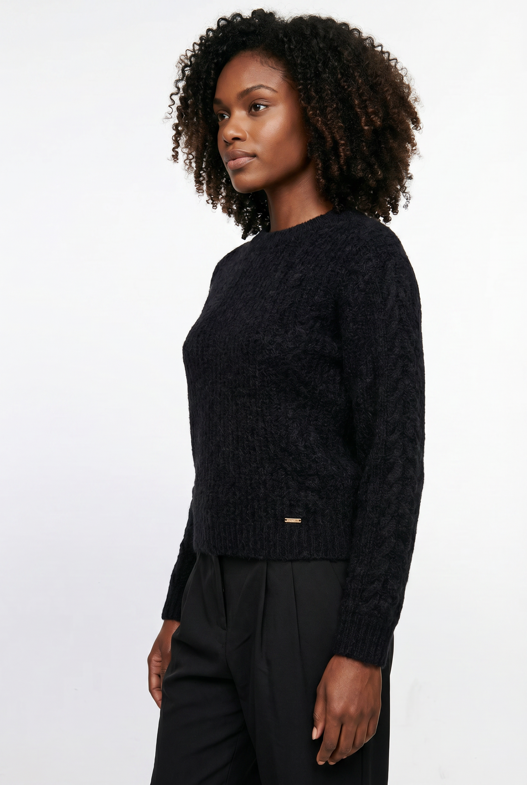 Blusão de tricô feminino gola redonda 60010