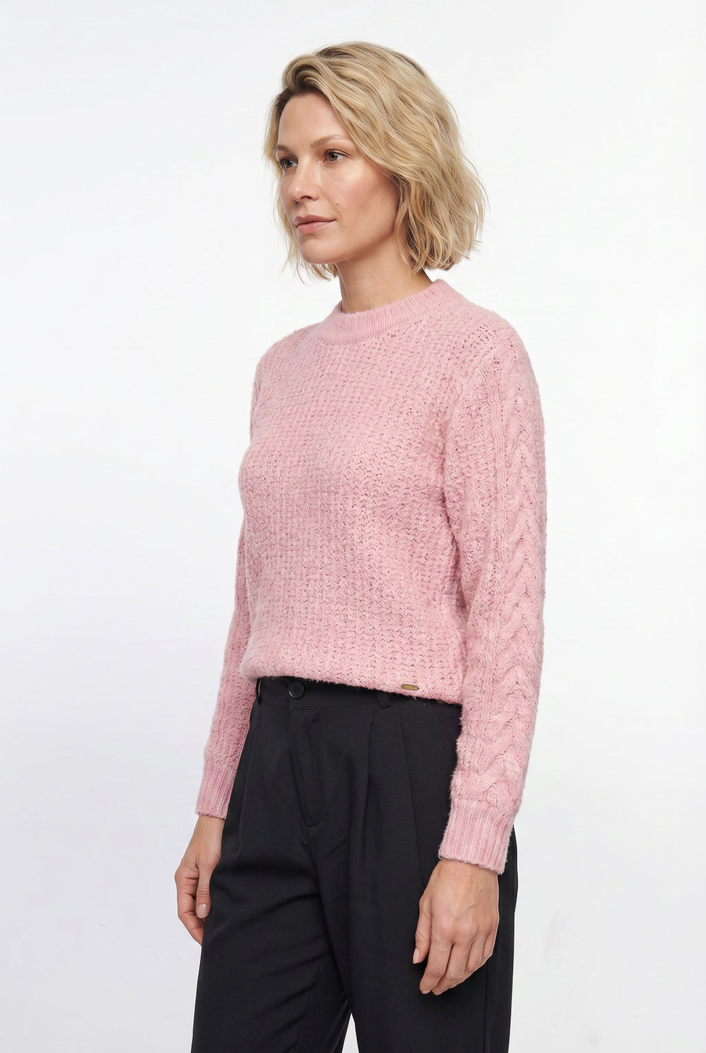 Blusão de tricô feminino gola redonda 60010