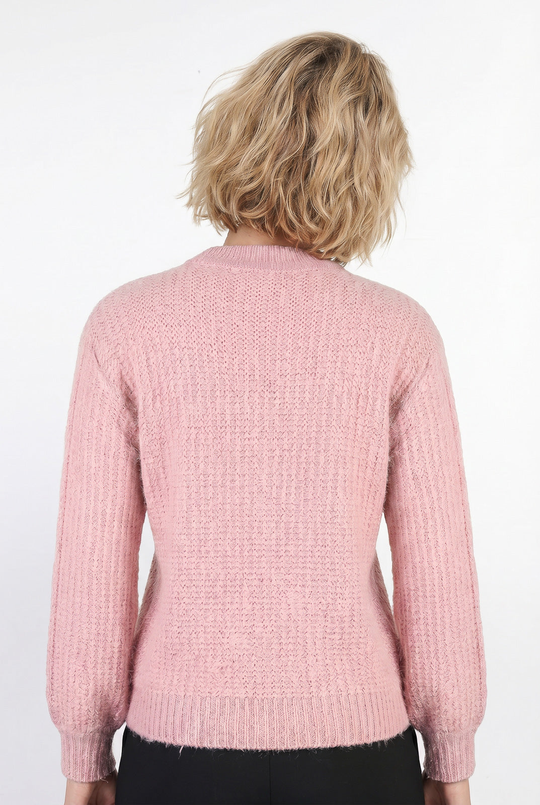 Blusão de tricô feminino gola redonda 60010