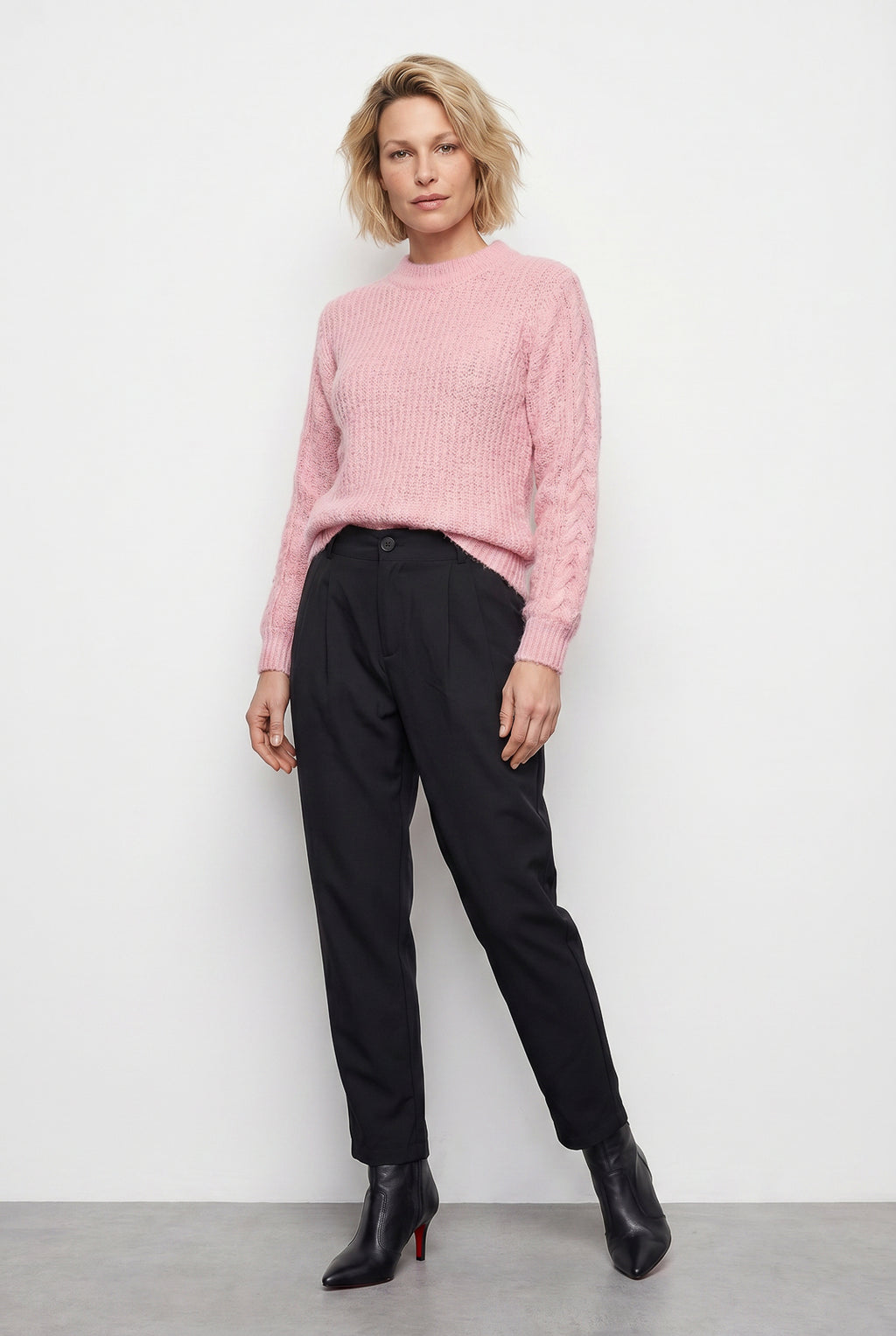 Blusão de tricô feminino gola redonda 60010