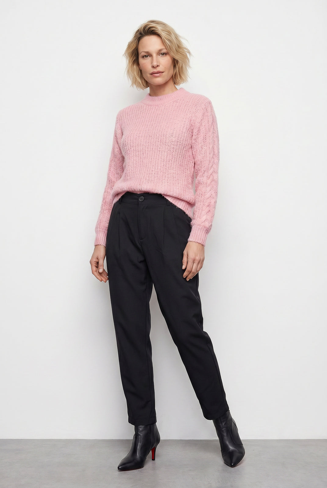 Blusão de tricô feminino gola redonda 60010