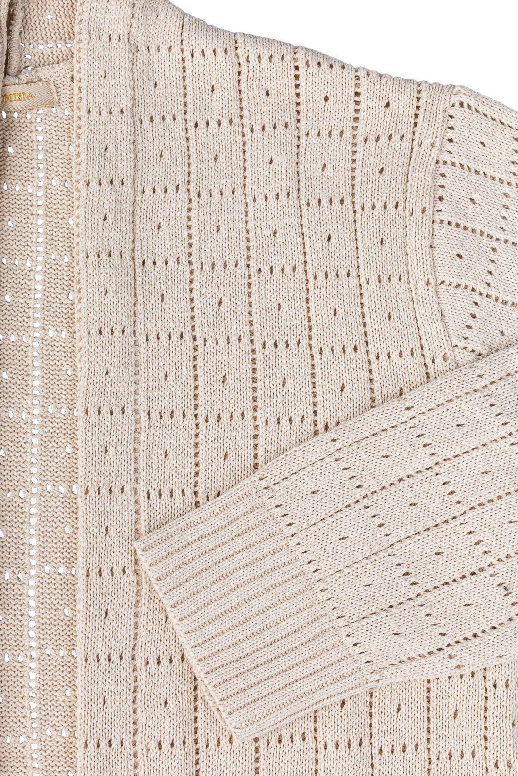 Cardigan alongado de tricô vazado 60011