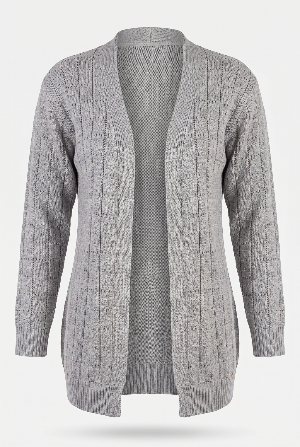 Cardigan alongado de tricô vazado 60011