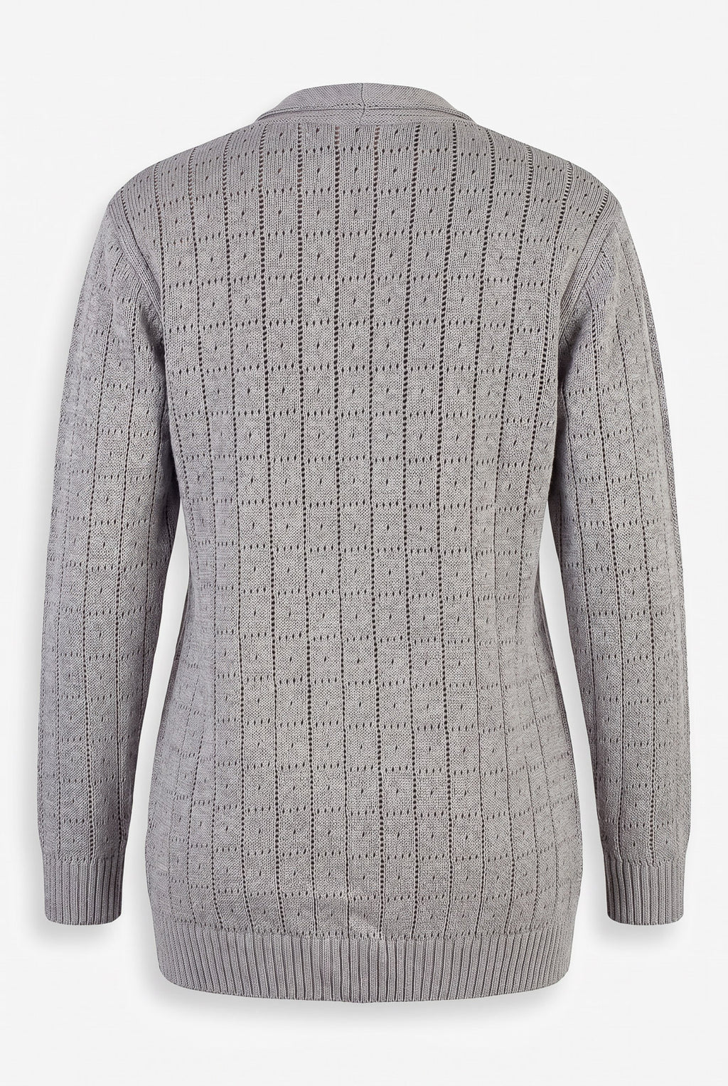 Cardigan alongado de tricô vazado 60011