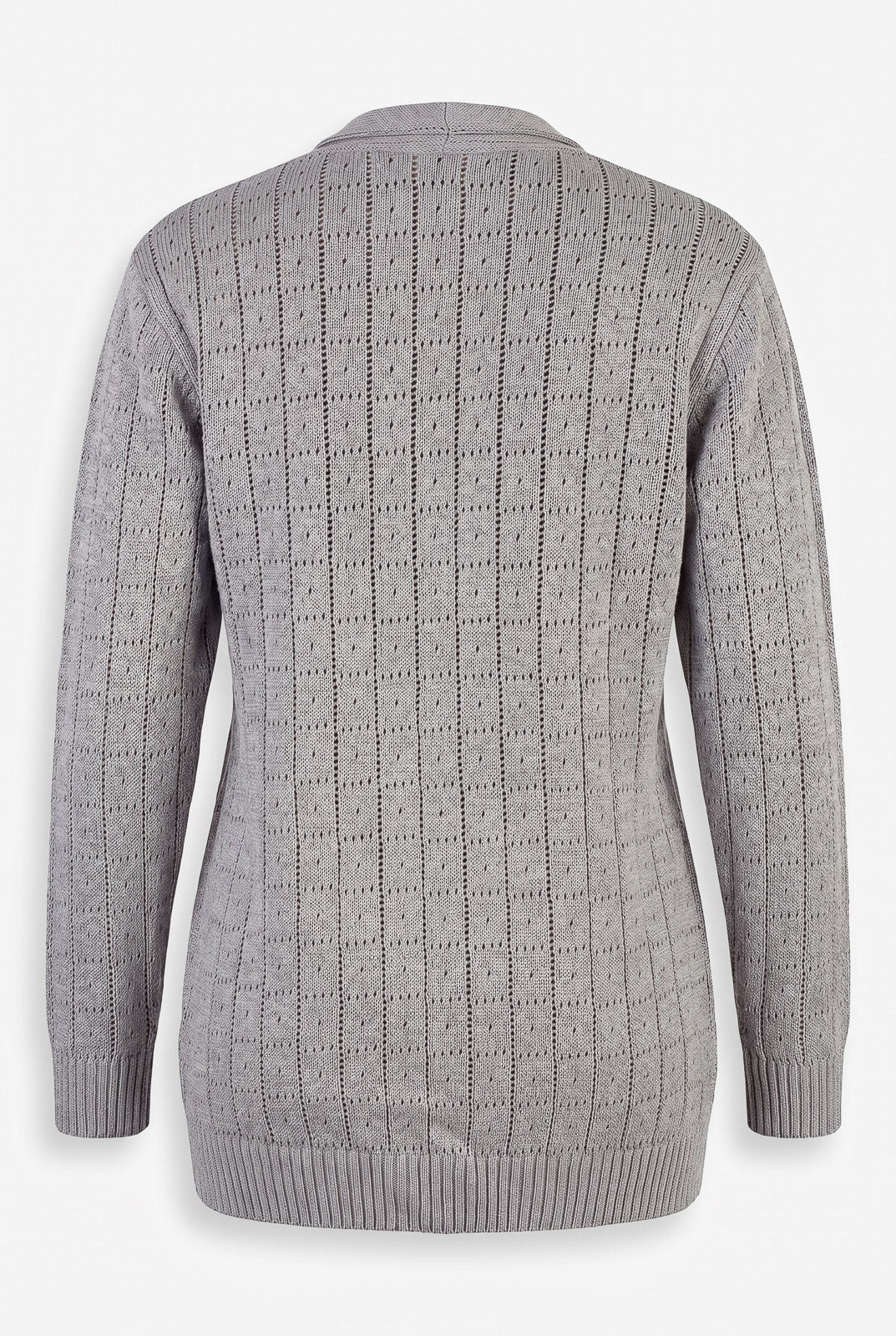 Cardigan alongado de tricô vazado 60011