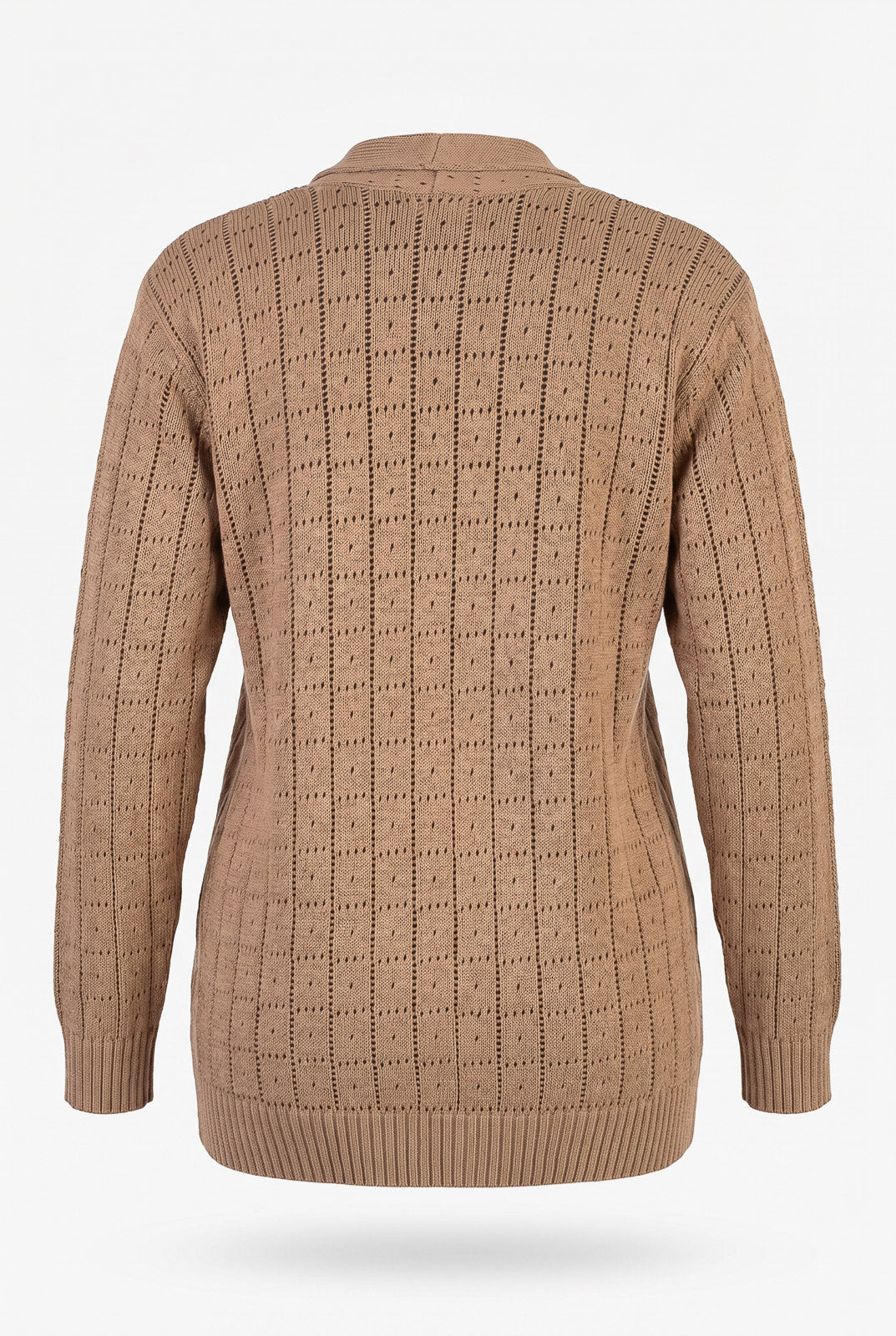 Cardigan alongado de tricô vazado 60011