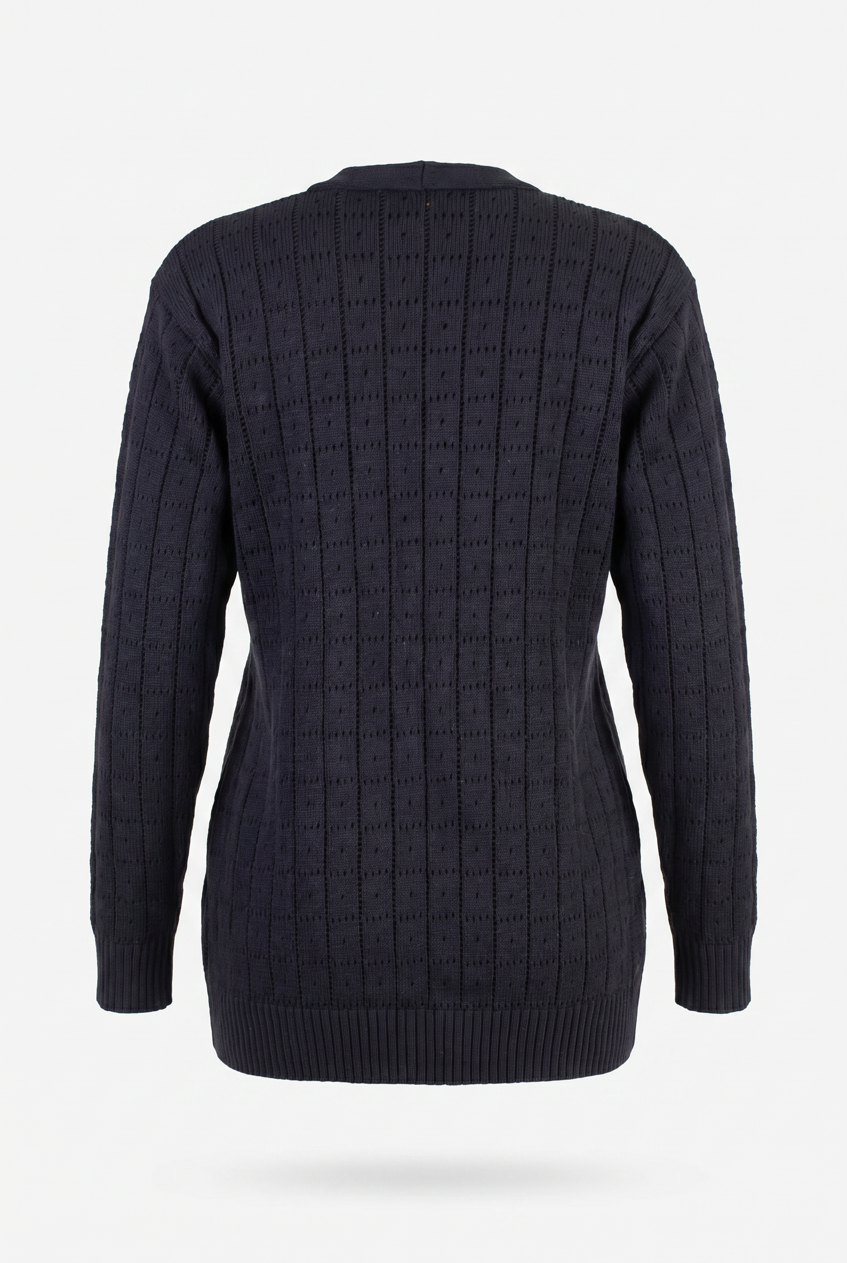Cardigan alongado de tricô vazado 60011