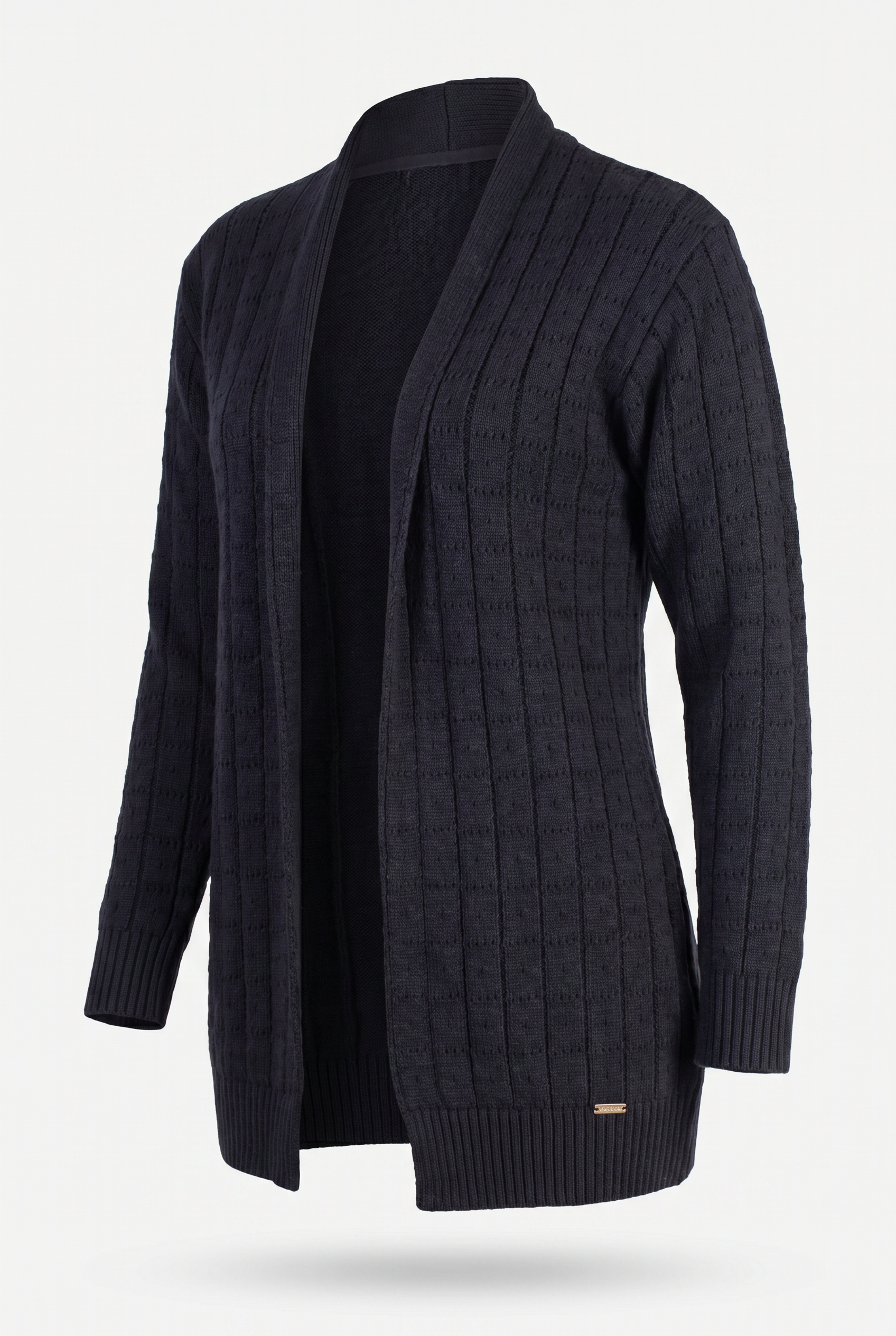 Cardigan alongado de tricô vazado 60011