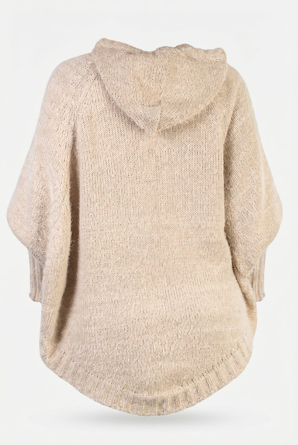 Poncho de tricô com capuz 60012