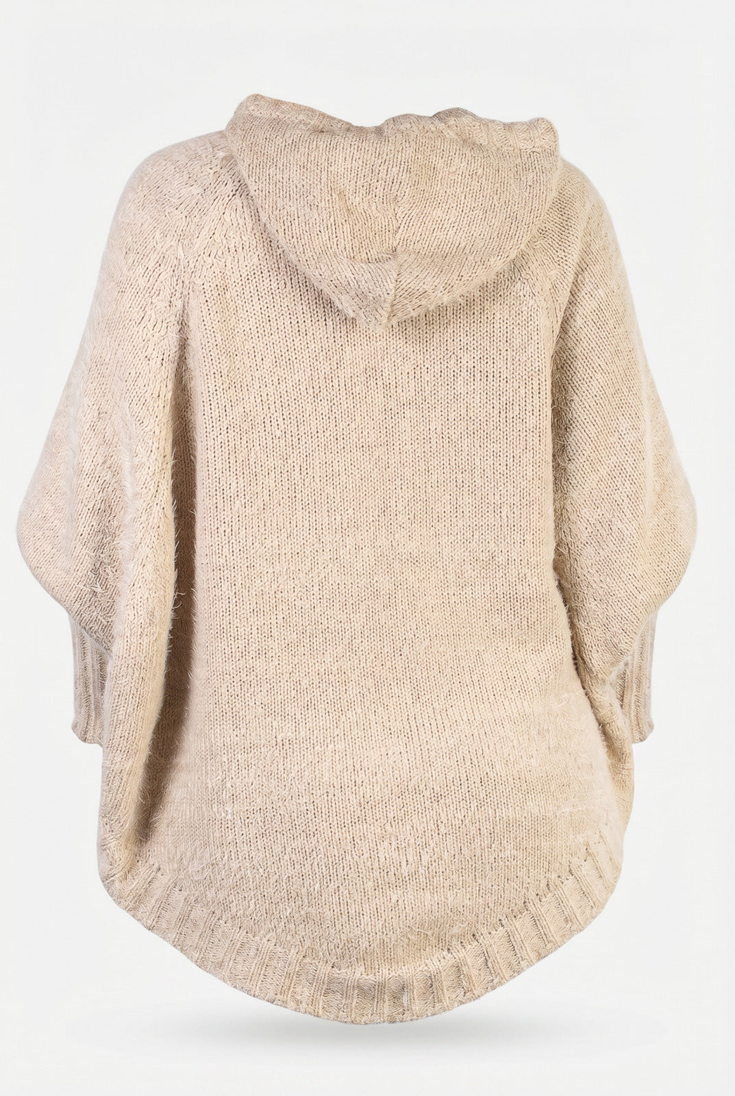 Poncho de tricô com capuz 60012