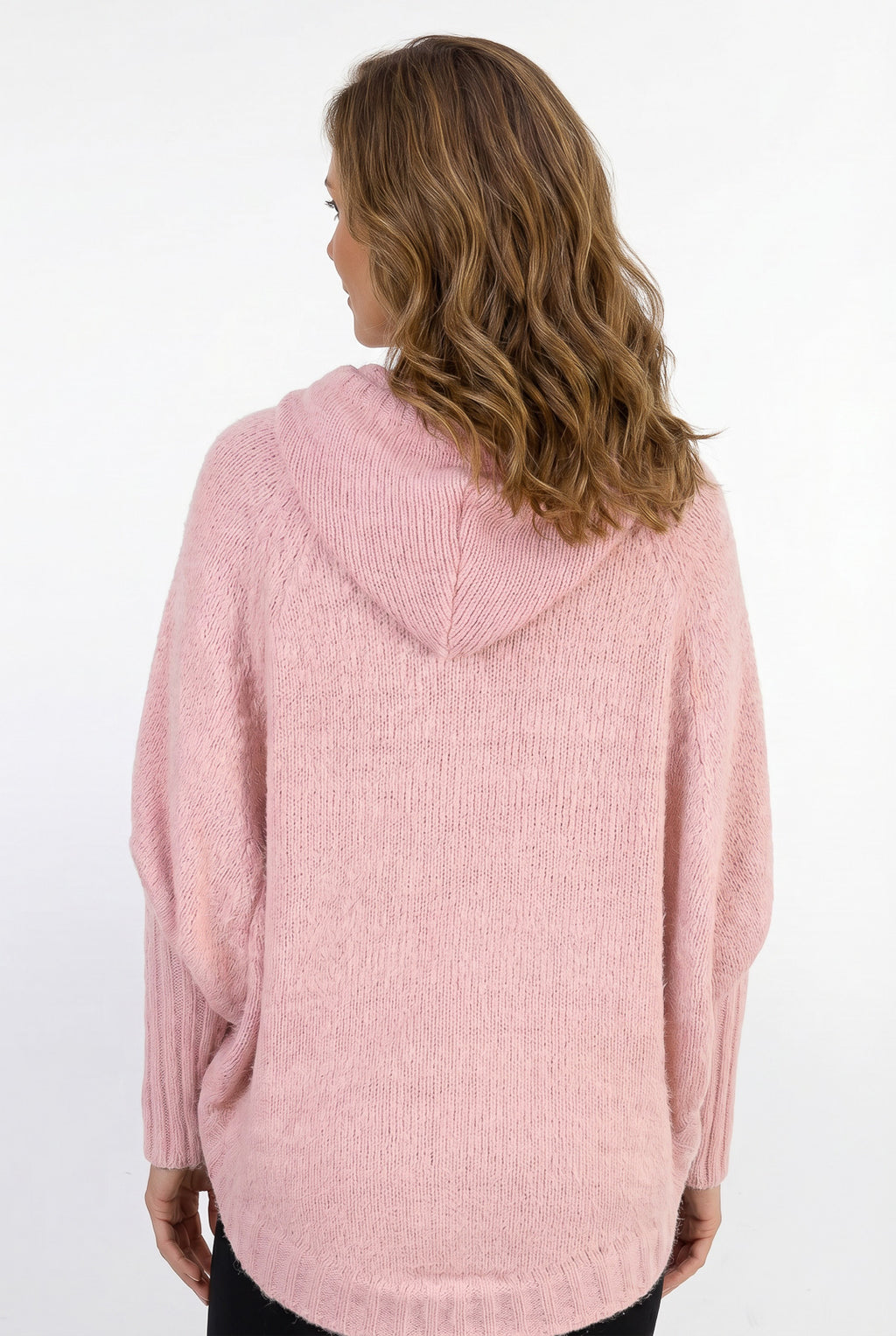 Poncho de tricô com capuz 60012